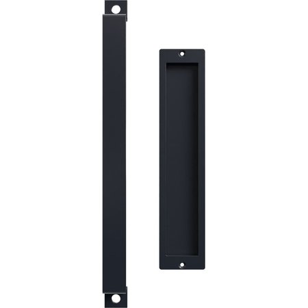 EKENA MILLWORK 16" Pull Handle & 12" Flush Pull for 2 1/4" Doors, Dark Gray GB6001PP51612DG